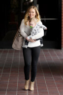 Hilary Duff and Luca make their way to Babies First Class