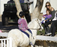 Semi-Exclusive... Denise Richards Takes Her Daughters Horseback Riding 