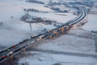 Multiple car crash on motorway bridge leaves three dead, Skane, Sweden - 15 Jan 2013