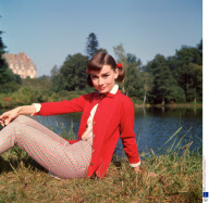 On the film set of 'Love in the Afternoon' - 1957