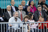 El principe Felipe acude a ver a la seleccion espa¿ola de balonmano en su partido contra Hungria durante el Campeonato Mundial de Balonmano.
