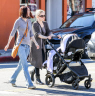 Anna Paquin and her twins go for a stroll in Brentwood