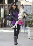 Oksana Grigorieva and daughter Lucia at dance class