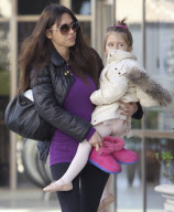 Oksana Grigorieva and daughter Lucia at dance class