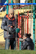*EXCLUSIVE* Jared Padalecki and Genevieve park it with Baby Thomas [NO Canada]
