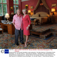 Michael Winner And Fiancee Geraldine Lynton-edwards In The Main Bedroom Of Woodland House Kensington...for Jan Moir Feature... Picture Murray Sanders . Geraldine Lynton-edwards Married Michael Winner In September 2011.