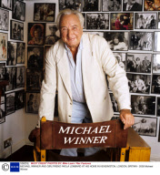 MICHAEL WINNER AND GIRLFRIEND PAOLA LOMBARD AT HIS HOME IN KENSINGTON, LONDON, BRITAIN - 2005