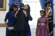 Barack Obama with family - White House