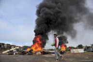 Protest against municipal demarcation plans, Sasolburg, South Africa - 21 Jan 2013