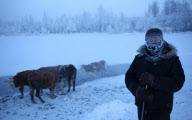 Village of Oymyakon, which is considered to be the coldest permanently inhabited settlement in the world, Russia - Jan 2013