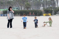 Sheryl Crow has some Beach Fun with her Boys