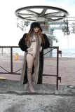 *EXCLUSIVE* Phoebe Price wears bikini under fur coat in Park City - Part 2