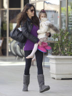 Oksana Grigorieva and daughter Lucia at dance class