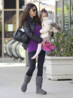 Oksana Grigorieva and daughter Lucia at dance class