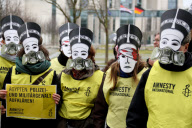 Amnesty International protestiert gegen den ägypitschen Präsidenten Mursi in Berlin