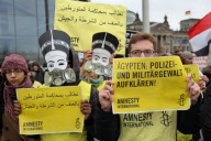 Amnesty International protestiert gegen den ägypitschen Präsidenten Mursi in Berlin