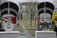 Amnesty International protestiert gegen den ägypitschen Präsidenten Mursi in Berlin