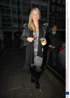 Denise Van Outen leaving her home and arriving and leaving the Radio 1 studios, London, Britain - 19 Feb 2009