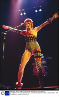 David Bowie on the Ziggy Stardust World Tour with the Spiders from Mars, London, Britain - 1973