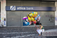 Balloon vendor in Athens.