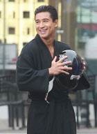 EXCLUSIVE Super ripped Mario Lopez sprints in nothing but underwear and a football helmet