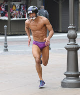EXCLUSIVE Super ripped Mario Lopez sprints wearing nothing but underwear and a football helmet Part 2