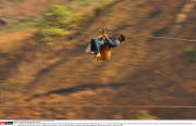 China Crossing the Nujiang River via a zip-line