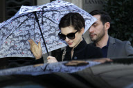 Anne Hathaway shopping at Lanvin store's in Paris