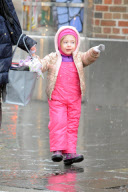 Sarah Jessica Parker`s Twins Marion and Tabitha Spotted Walking to School
