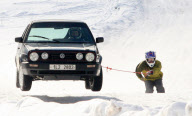 Autoskiing, Kozakov, Krkonose Mountains, Czech Republic - Feb 2013