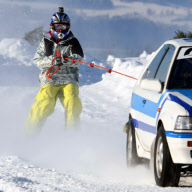 Autoskiing, Kozakov, Krkonose Mountains, Czech Republic - Feb 2013