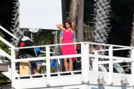 Cindy Crawford does a modeling shoot in Malibu