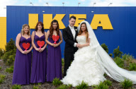 Couple get married at IKEA store on Valentine's Day, Sydney, Australia - 14 Feb 2013