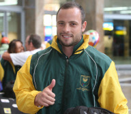 Oscar Pistorius at OR Tambo International Airport in Johannesburg, South Africa - 31 Jan 2011