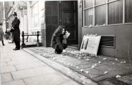 Demonstrations 1967 Japanese Actress Yoko Ono - Protests Outside Soho Square Offices Of The British Board Of Film Censors After Her Film 'number Four' Was Refused A Certificate ... The Film Consists Of Ninty Minutes Of 360 Naked Bottoms Wiggling Ac