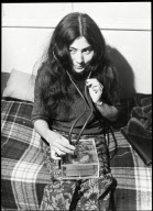 Yoko Ono Avant-garde Artist And Widow Of John Lennon Pictured With Her Timeless Clock Which You Have To Listen To With A Stethoscope. By The Beginning Of 1966 John Was Regularly Using The Hallucinogenic Drug Lsd And Becoming Greatly Interested In The
