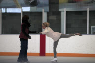 Pamela Anderson Shows Style And Form As She Returns To Figure Skating