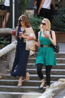 Eva Mendes and a friend grab lunch to go