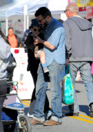 Jason Priestly Samples The Local Fare at A Farmers' Market With His Family