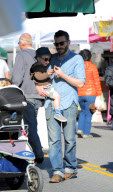 Jason Priestly Samples The Local Fare at A Farmers' Market With His Family