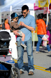 Jason Priestly Samples The Local Fare at A Farmers' Market With His Family