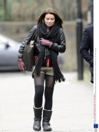 Alison King out and about, Manchester, Britain - 28 Jan 2013