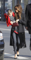 Victoria Beckham and Harper strolling in Paris.