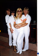ABBA CAST WHO ARE IN THE SHOW 'BJORN AGAIN'  AT LONDON HEATHROW AIRPORT ON THE START OF THEIR BRITISH TOUR - MAY 1991