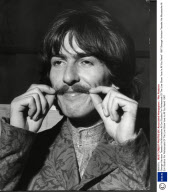 George Harrison Tweaks His Moustache At Emi Studios For Rehearsals Of The Live Show ''love Is All You Need'' 1967