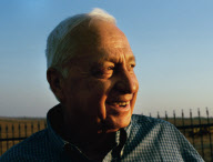 Israeli Prime Minister Ariel Sharon on his farm. 