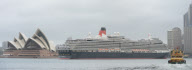 Cunards Queen Victoria departs Sydney Harbour in a tight move, Sydney, Australia - 24 Feb 2013