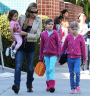 Exclusive... Denise Richards Picks Up Daughters From School 