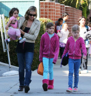 Exclusive... Denise Richards Picks Up Daughters From School 