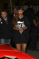Rihanna and Chris Brown leave Supper Club together in Hollywood